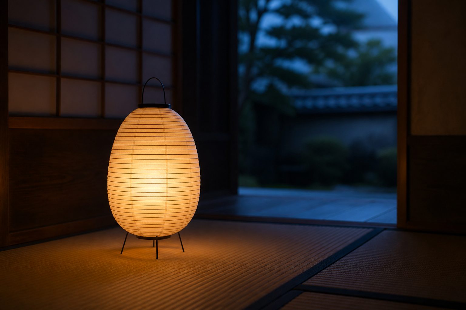 薄暮に灯る岐阜提灯