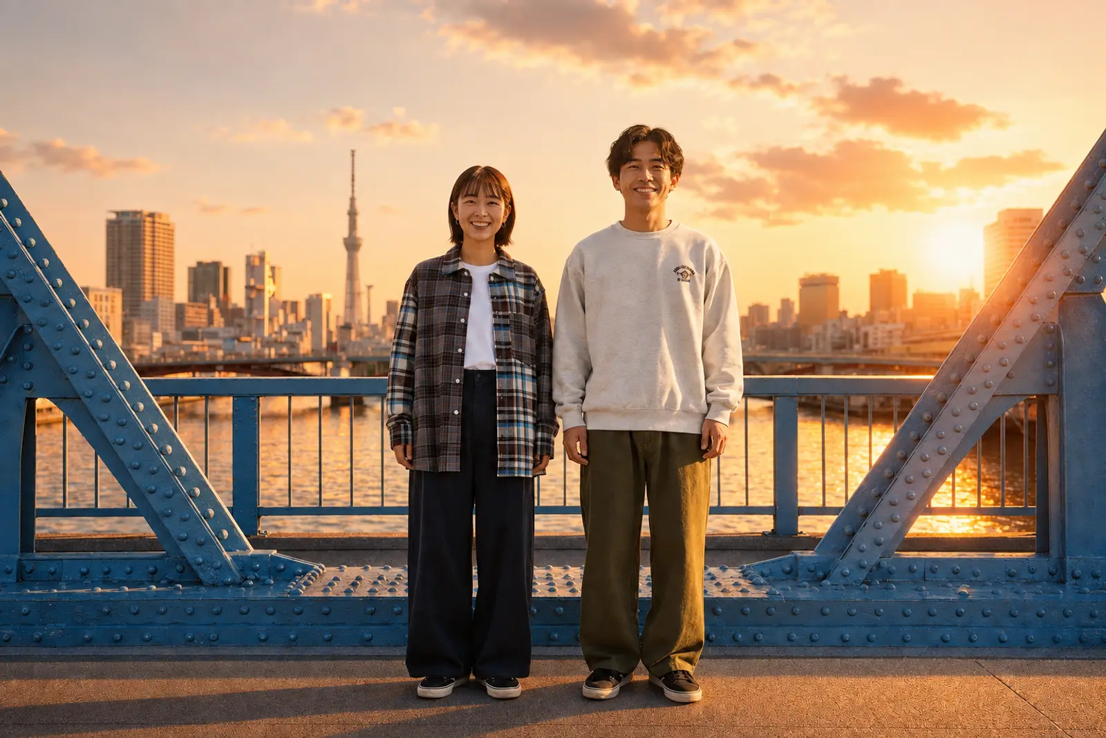 同じ二人・夕方の橋